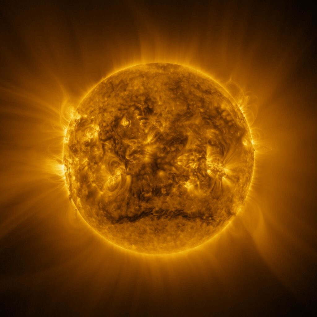 Le Soleil vu par Solar Orbiter. // Source : ESA & NASA/Solar Orbiter/EUI Team, E. Kraaikamp (ROB) Le Soleil vu par Solar Orbiter. // Source : ESA & NASA/Solar Orbiter/EUI Team, E. Kraaikamp (ROB)