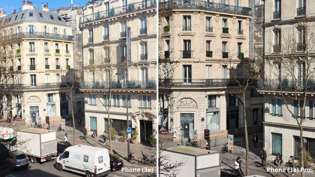 Les téléobjectifs du Phone (3a) et du Phone (3a) Pro comparés // Source : Numerama