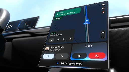 Gemini Live arrive dans les voitures, pour discuter avec l'IA de Google Gemini Live arrive dans les voitures, pour discuter avec l'IA de Google