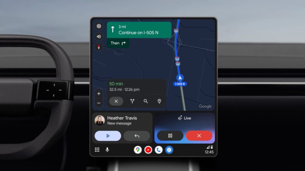 Gemini dans Android sur voiture. // Source : Google Gemini dans Android sur voiture. // Source : Google