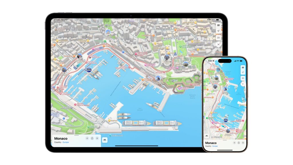 Le circuit de Monaco sur Apple Plans // Source : Apple
