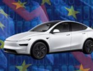 Tesla en baisse en Europe // Source : Montage Raphaelle Baut Tesla en baisse en Europe // Source : Montage Raphaelle Baut