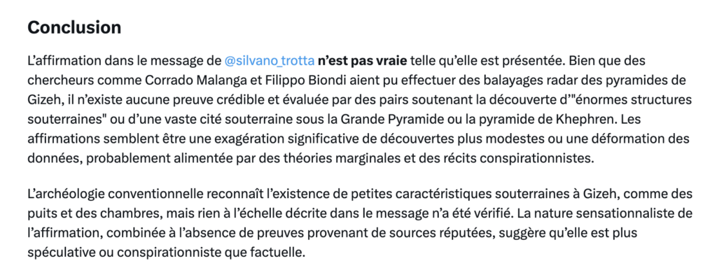 Pas de conspi valable sur Gizeh, Silvano Pas de conspi valable sur Gizeh, Silvano