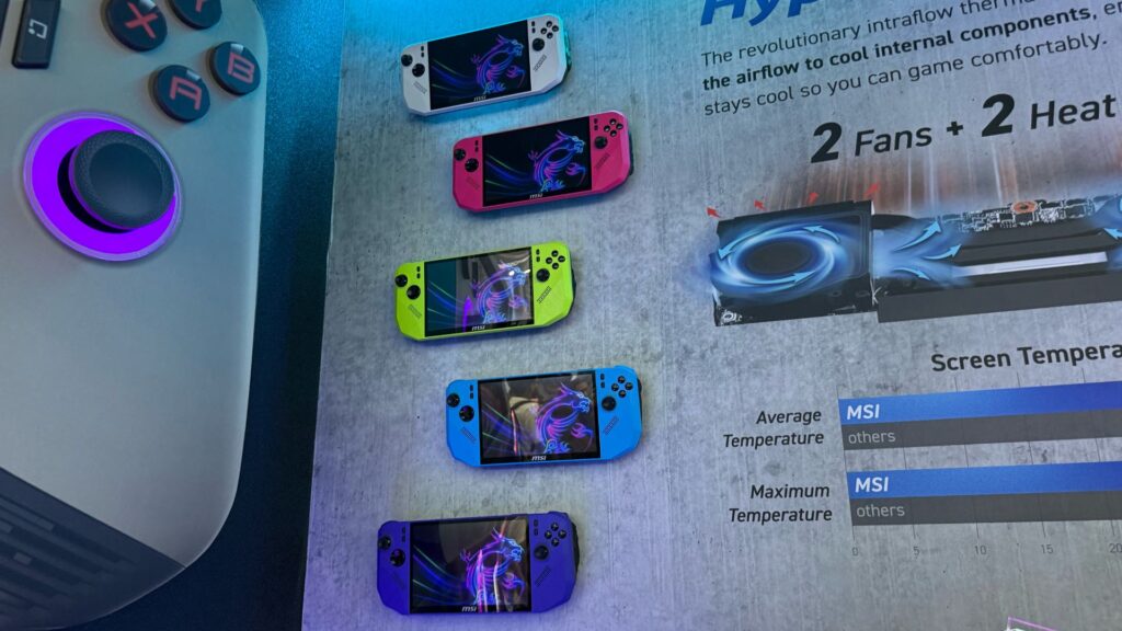 Les coloris originaux du MSI Claw A8. // Source : Numerama Les coloris originaux du MSI Claw A8. // Source : Numerama