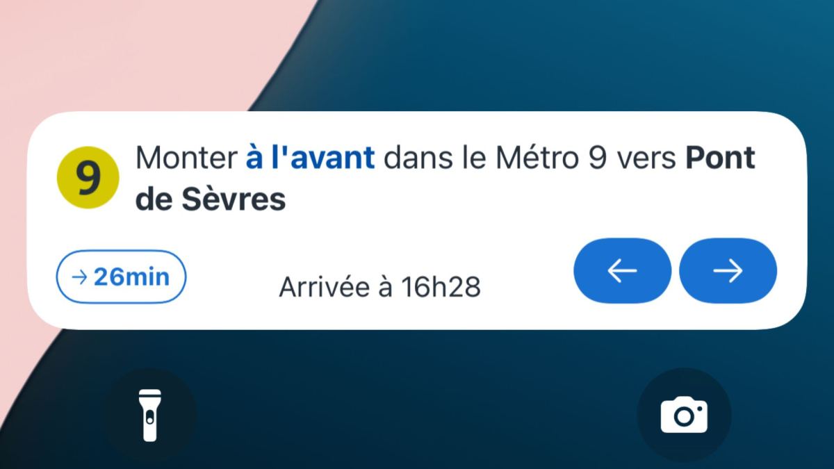 L'application Île-de-France Mobilités en Live Activities sur iOS. // Source : Numerama