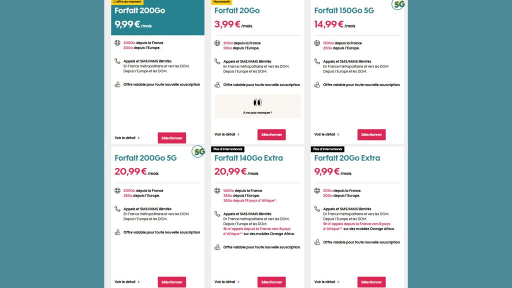 Sosh propose d'autres forfaits // Source : Sosh Sosh propose d'autres forfaits // Source : Sosh
