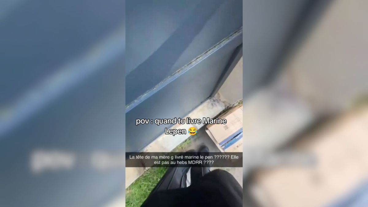 Une vidéo de Marine Le Pen se faisant livrer un colis // Source : Numerama Une vidéo de Marine Le Pen se faisant livrer un colis // Source : Numerama