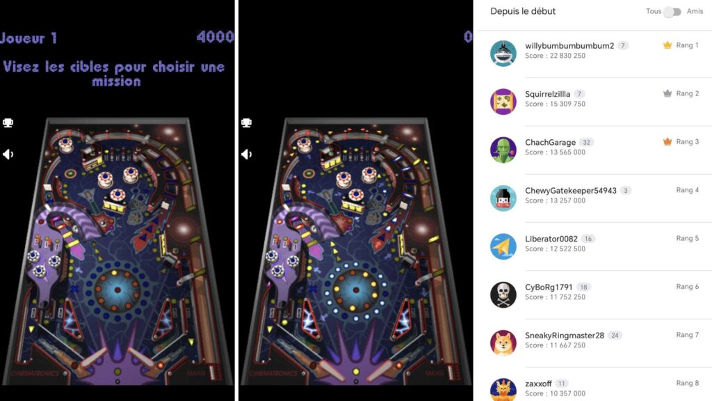 Le portage Android de « 3D Pinball for Windows: Space Cadet // Source : Numerama Le portage Android de « 3D Pinball for Windows: Space Cadet // Source : Numerama