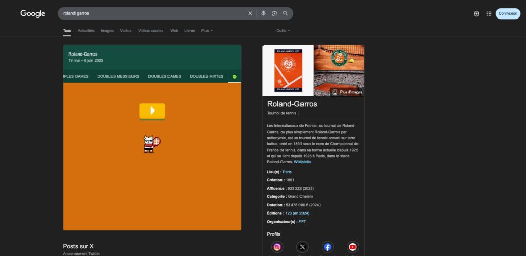 Comment accéder au jeu caché de Google // Source : Capture Numerama Comment accéder au jeu caché de Google // Source : Capture Numerama