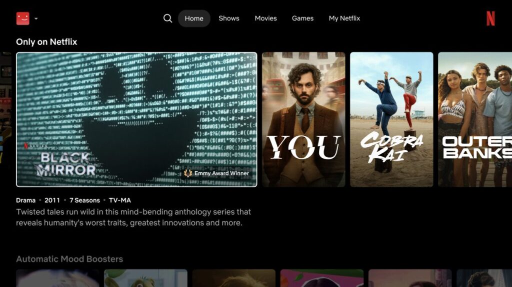 La nouvelle page d'accueil de Netflix La nouvelle page d'accueil de Netflix