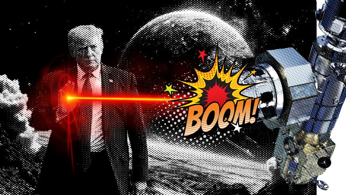 Trump détruisant la station lunaire Gateway // Source : Montage Numerama Trump détruisant la station lunaire Gateway // Source : Montage Numerama
