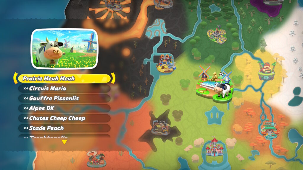 Si on double clique sur la Prairie Meuh Meuh, on a seulement la Prairie Meuh Meuh dans Mario Kart World. Si on double clique sur la Prairie Meuh Meuh, on a seulement la Prairie Meuh Meuh dans Mario Kart World.