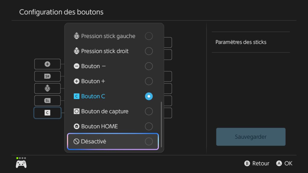 Désactiver le bouton C sur Switch 2 // Source : Capture Switch 2 Désactiver le bouton C sur Switch 2 // Source : Capture Switch 2