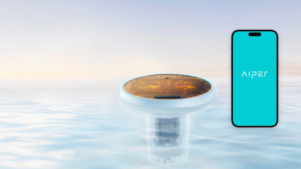 La balise HydroComm Pro d'Aiper communique avec votre robot sous l'eau et analyse la qualité de l'eau. // Source : Aiper