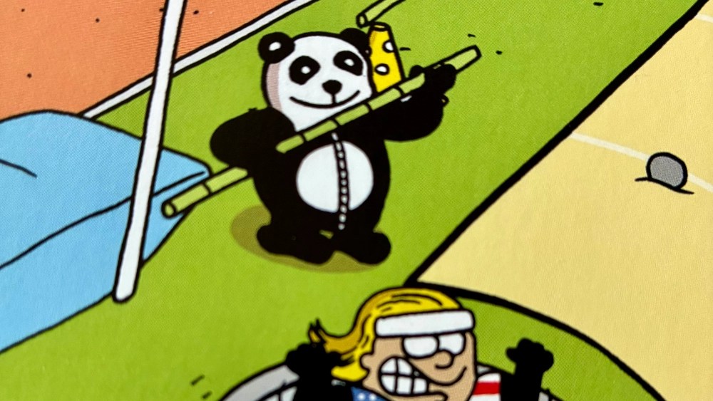 Mais que fait un panda dans le stade ? // Source : Sébastien Goetz pour Numerama Mais que fait un panda dans le stade ? // Source : Sébastien Goetz pour Numerama