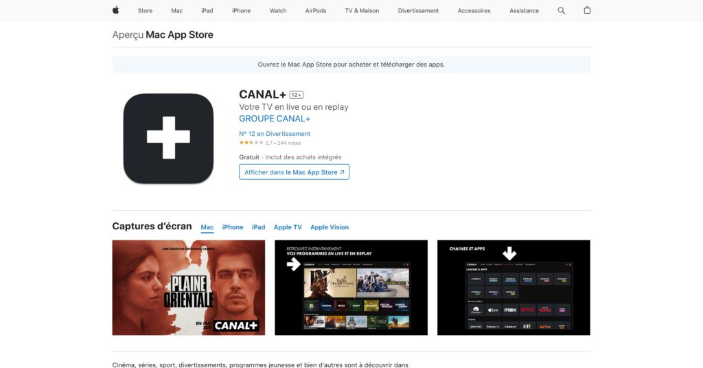 myCanal disparaît au profit de Canal+ dans l'App Store // Source : Capture Numerama myCanal disparaît au profit de Canal+ dans l'App Store // Source : Capture Numerama