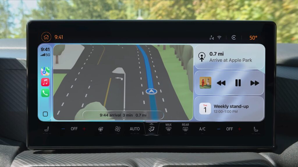Apple CarPlay // Capture d'écran. Apple CarPlay // Capture d'écran.