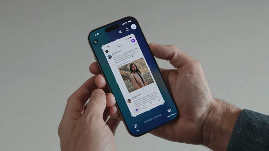 Visual Intelligence dans les captures d'écran. // Source : Apple Visual Intelligence dans les captures d'écran. // Source : Apple