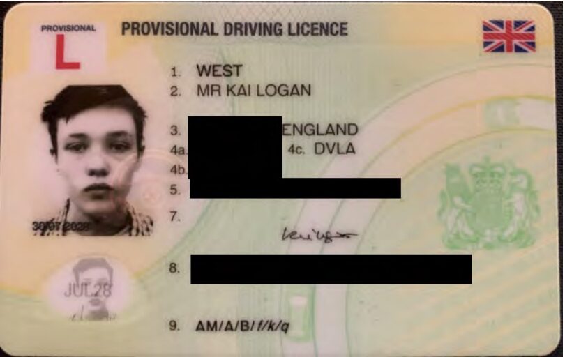 Permis de conduire britannique de Kai Cenat, diffusé dans le rapport du Département de justice américain // Source : DOJ Permis de conduire britannique de Kai Cenat, diffusé dans le rapport du Département de justice américain // Source : DOJ