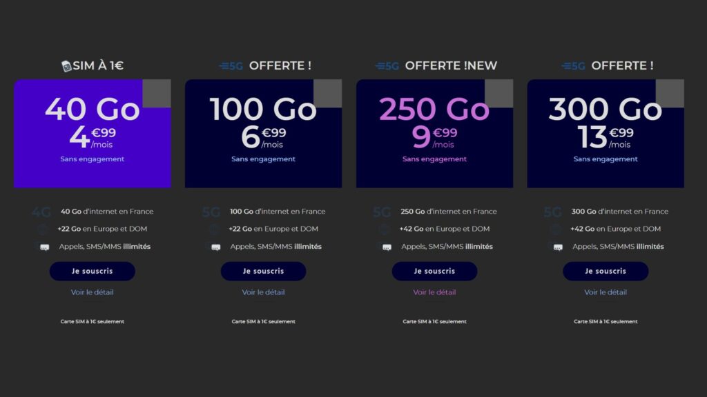 Les forfaits de Cdiscount Mobile // Source : Cdiscount Mobile Les forfaits de Cdiscount Mobile // Source : Cdiscount Mobile