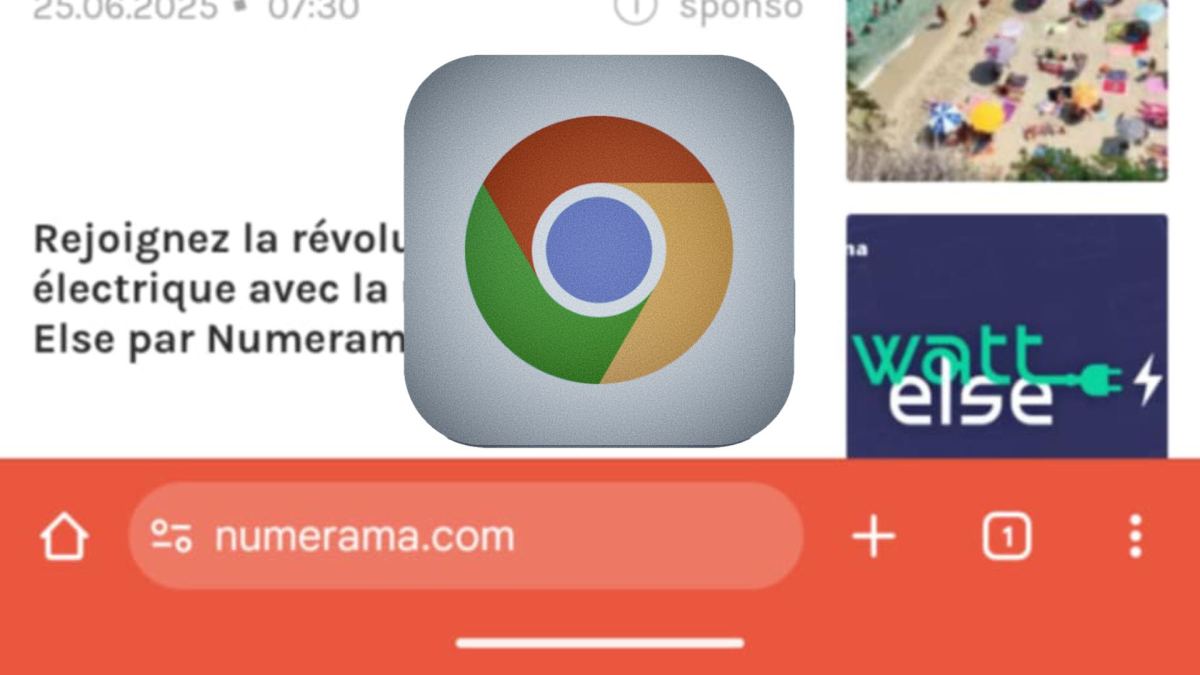 La nouvelle bar de Google Chrome sur Android. // Source : Numerama La nouvelle bar de Google Chrome sur Android. // Source : Numerama