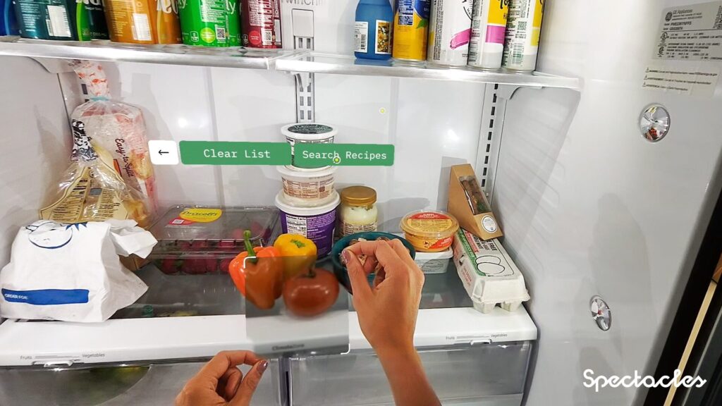 La cuisine connectée, une des idées de Snap avec ses Specs. La cuisine connectée, une des idées de Snap avec ses Specs.