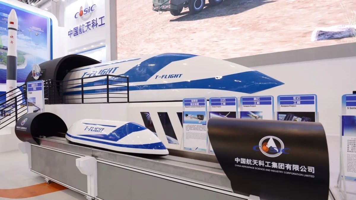 Le projet de train Hyperloop soutenu par le gouvernement chinois // Source : CASIC via South China Moring Post Le projet de train Hyperloop soutenu par le gouvernement chinois // Source : CASIC via South China Moring Post
