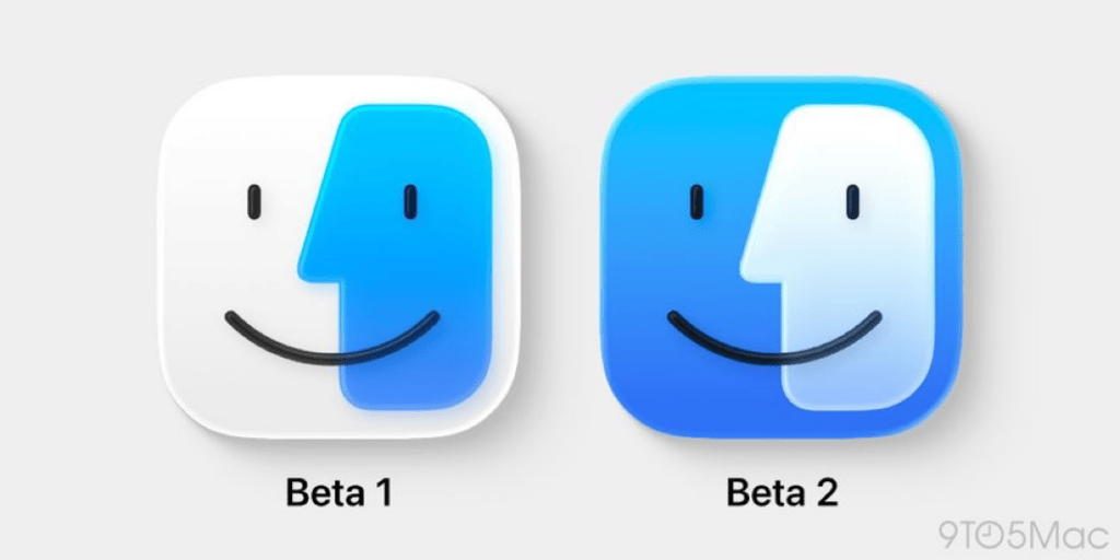 L'icônes du Finder dans les bêtas 1 et 2 de macOS Tahoe. L'icônes du Finder dans les bêtas 1 et 2 de macOS Tahoe.