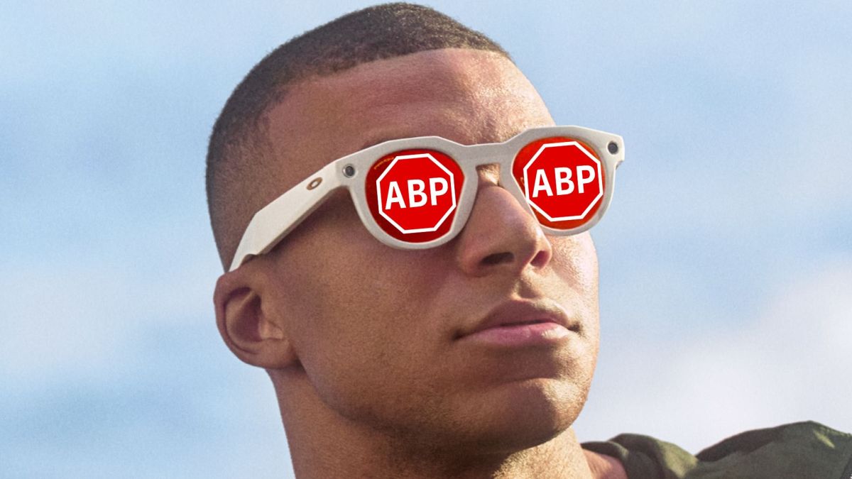 Des Meta Oakley avec des logos Adblock sur les verres // Source : Montage Numerama