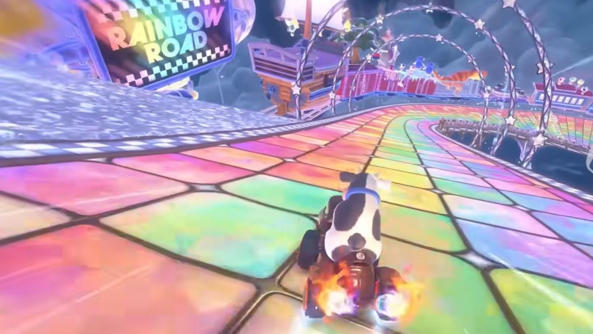 La route Arc-en-ciel de Mario Kart World. // Source : Numerama La route Arc-en-ciel de Mario Kart World. // Source : Numerama