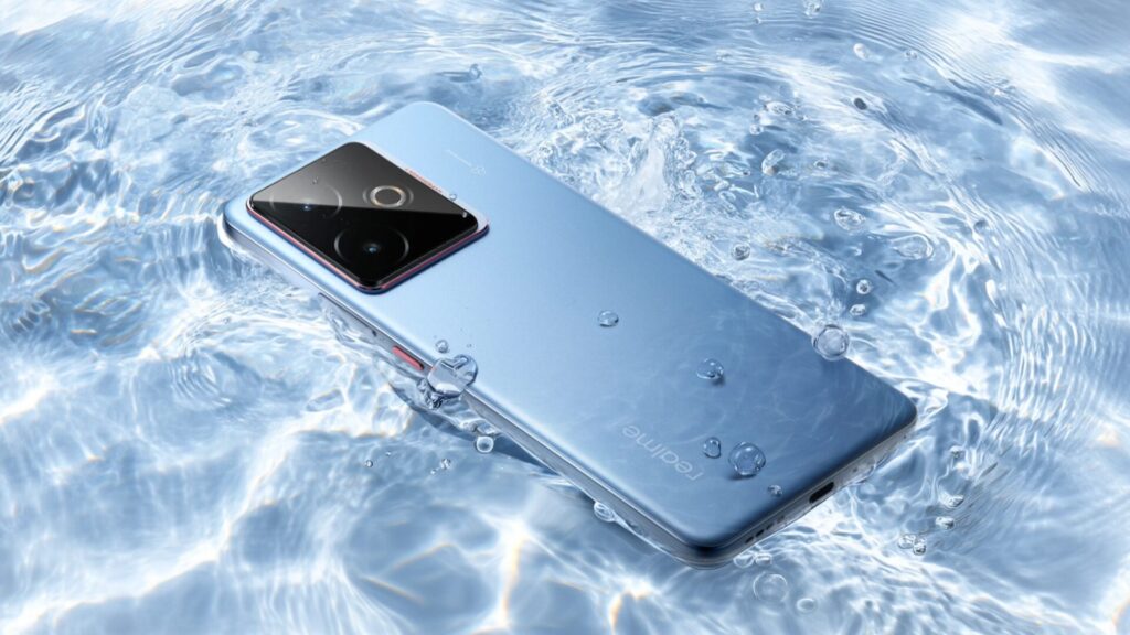 Le Realme GT 7T 5G est certifié IP69 et résiste à l'eau // Source : Realme Le Realme GT 7T 5G est certifié IP69 et résiste à l'eau // Source : Realme