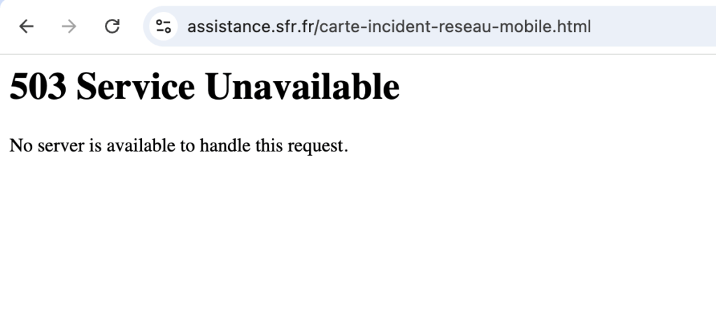 Même le site qui signale les pannes est en panne. Même le site qui signale les pannes est en panne.