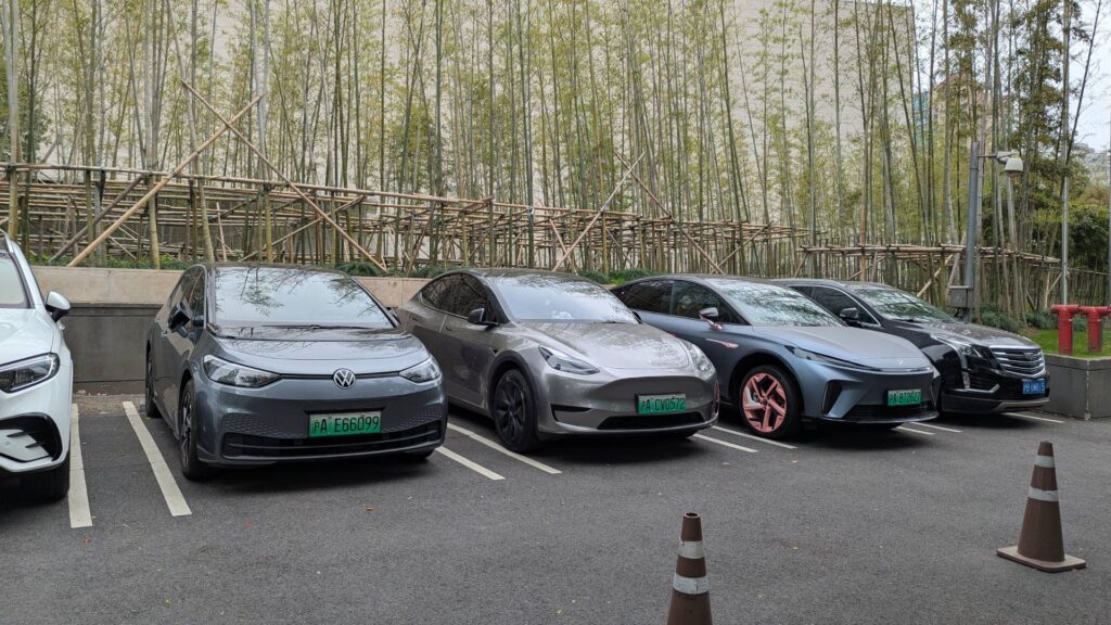 Dans le centre de Shanghai, les électriques dominent // Source : Raphaelle Baut pour Numerama