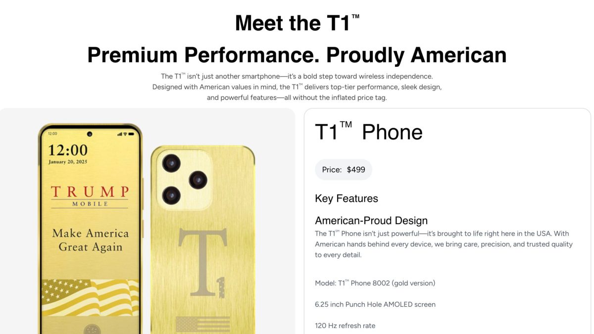 Le site de Trump Mobile ne revendique plus de fabrication américaine // Source : Capture Numerama Le site de Trump Mobile ne revendique plus de fabrication américaine // Source : Capture Numerama