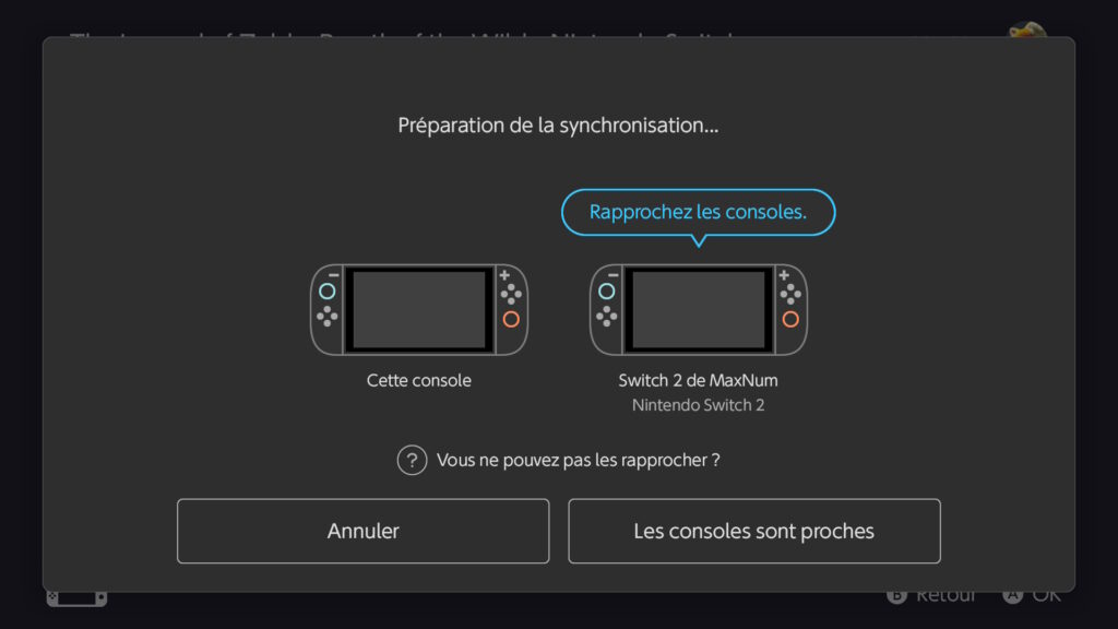 Pour jumeler deux consoles, il faut les mettre en face, les connecter au même Wi-Fi et ouvrir le menu. Pour jumeler deux consoles, il faut les mettre en face, les connecter au même Wi-Fi et ouvrir le menu.