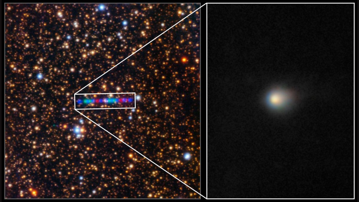 Comète 3I/ATLAS. // Source : International Gemini Observatory/NOIRLab/NSF/AURA/K. Meech (IfA/U. Hawaii) Image Processing: Jen Miller & Mahdi Zamani (NSF NOIRLab)