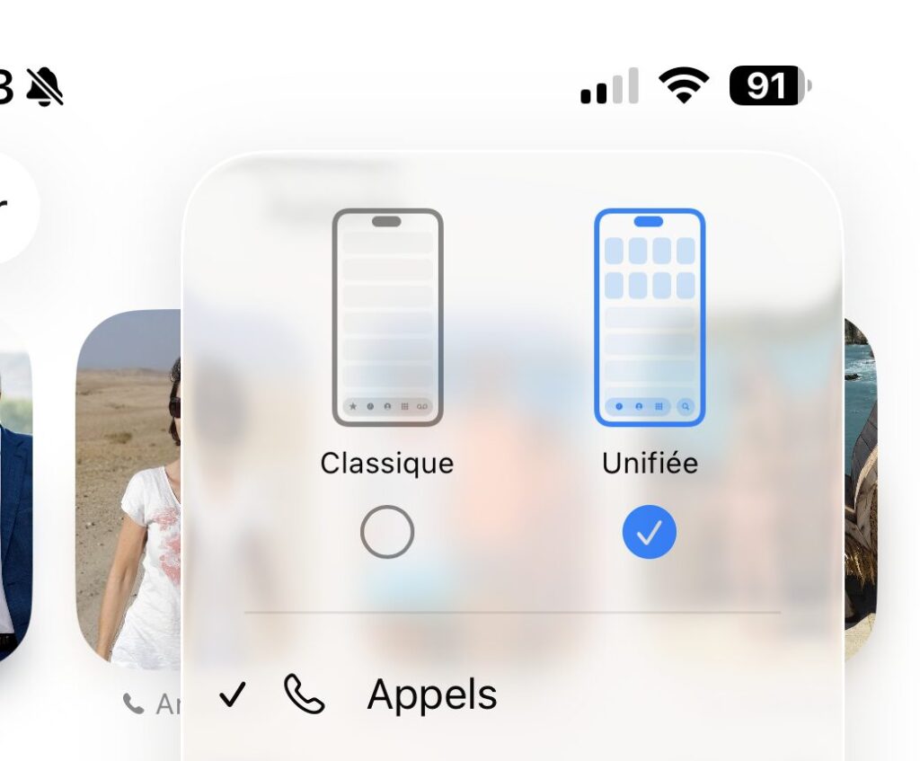 Le choix du design de l'application Téléphone. Le choix du design de l'application Téléphone.