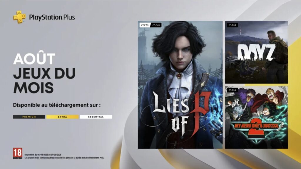 PlayStation Plus en août 2025 // Source : Sony PlayStation Plus en août 2025 // Source : Sony