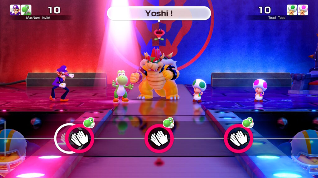 Dans ce mini-jeu (très cool par ailleurs), on doit applaudir en rythme avec la musique. Le micro de la Switch 2 remplace les manettes. Dans ce mini-jeu (très cool par ailleurs), on doit applaudir en rythme avec la musique. Le micro de la Switch 2 remplace les manettes.