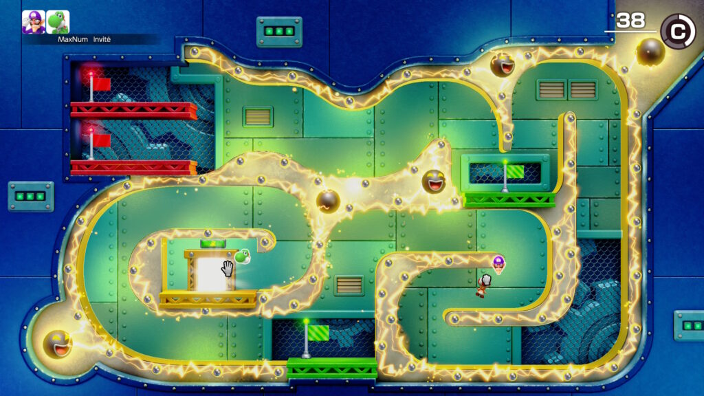 Dans ce mini-jeu, on utilise la souris pour déplacer un Toad sans le faire s'électrocuter. Une proposition similaire à un jeu du Welcome Tour. Dans ce mini-jeu, on utilise la souris pour déplacer un Toad sans le faire s'électrocuter. Une proposition similaire à un jeu du Welcome Tour.