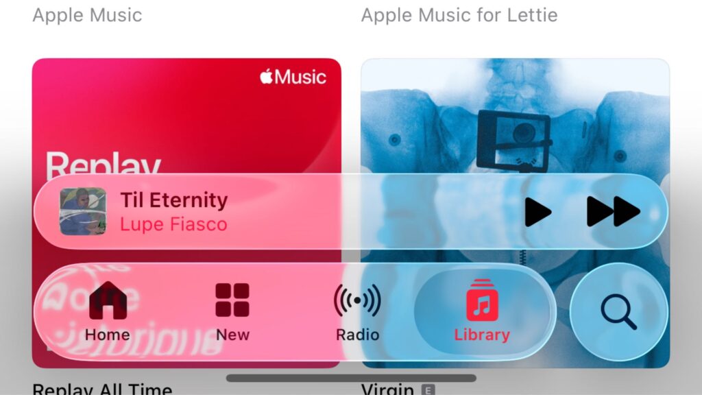 Le Liquid Glass dans iOS 26 bêta 4. // Source : Capture Numerama Le Liquid Glass dans iOS 26 bêta 4. // Source : Capture Numerama