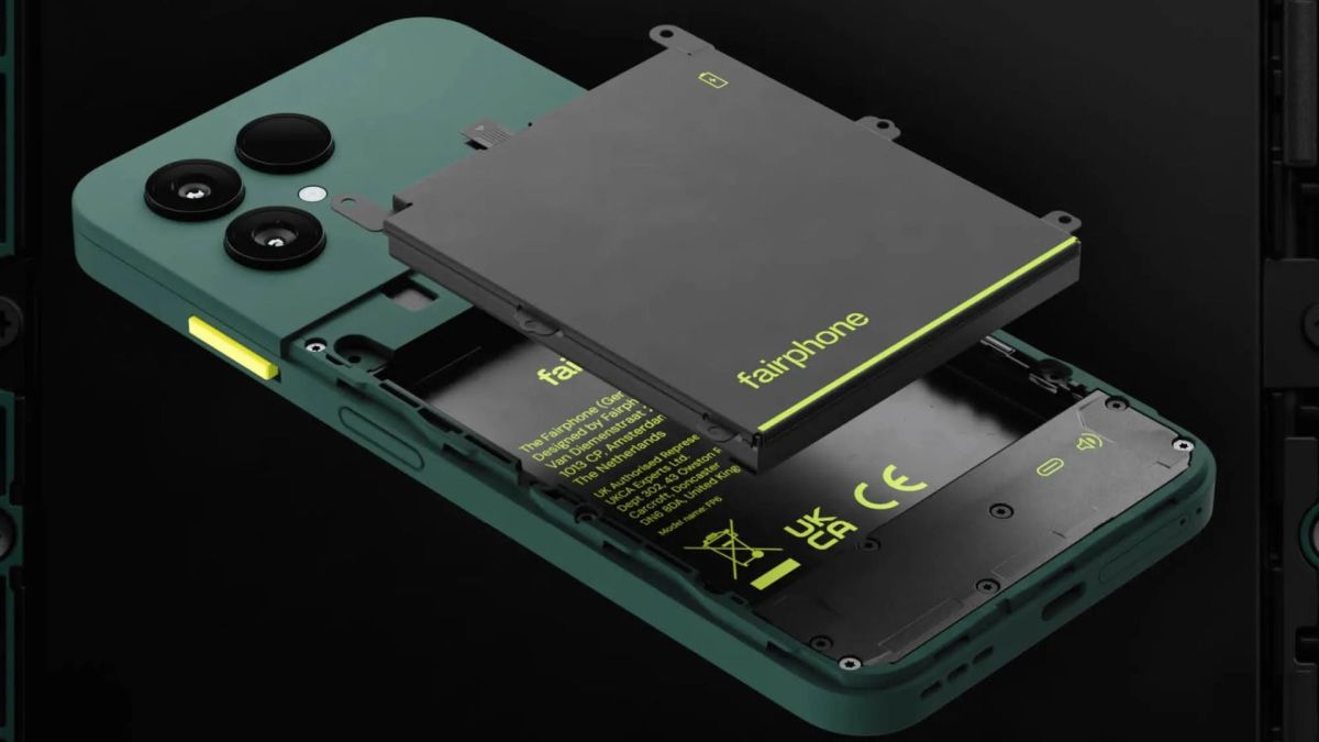 La batterie du Fairphone 6 s'enlève facilement // Source : Fairphone La batterie du Fairphone 6 s'enlève facilement // Source : Fairphone