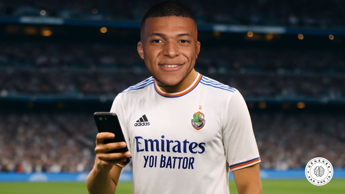 Mbappé aurait bien utilisé de l'IA pour ajouter des supporters sur une photo // Source : Montage Numerama