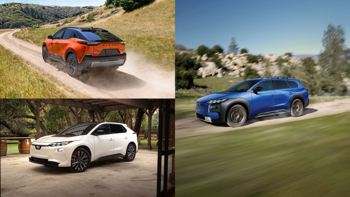 Subaru a dévoilé trois nouvelles voitures électriques // Source : Montage de Robin San Vicente pour Numerama Subaru a dévoilé trois nouvelles voitures électriques // Source : Montage de Robin San Vicente pour Numerama