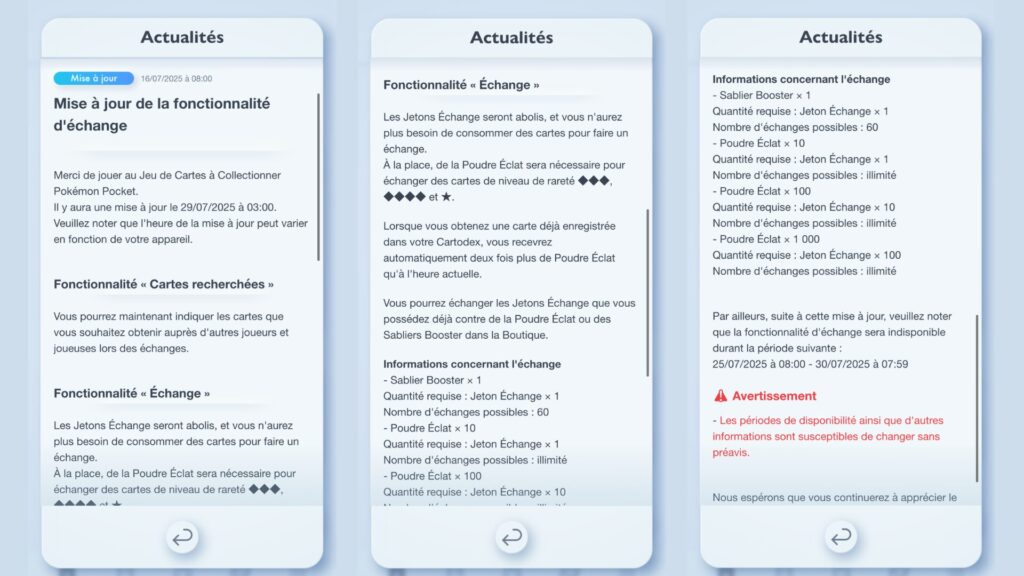 Pokémon pocket update 25 07 // Source : Pokémon Pokémon pocket update 25 07 // Source : Pokémon