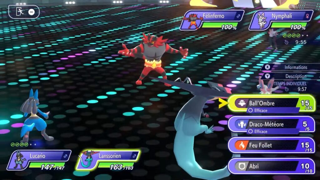Un combat double dans Pokémon Champions. Un combat double dans Pokémon Champions.