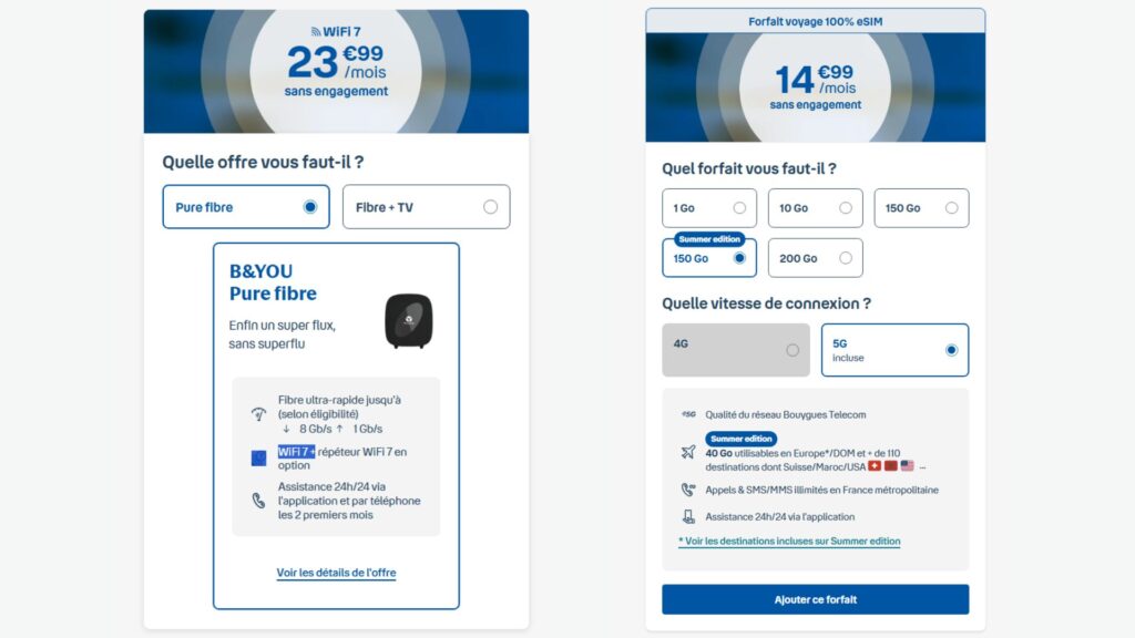 Vous pouvez configurer l'offre // Source : B&You