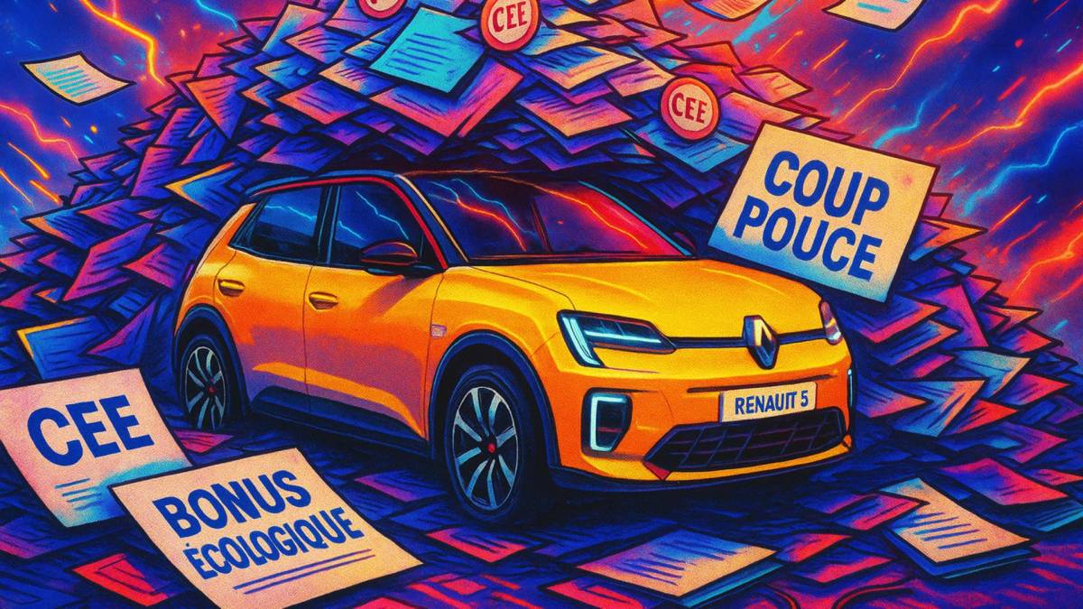Renault 5 plongé sous les aides // Source : image générée par chatgpt Renault 5 plongé sous les aides // Source : image générée par chatgpt