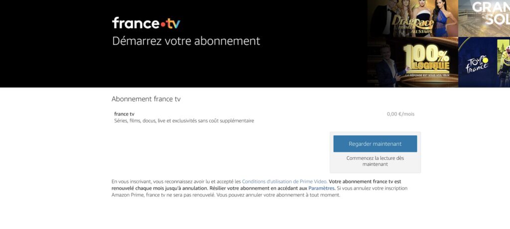 Il faut souscrire gratuitement à l'option France.tv // Source : Capture Numerama Il faut souscrire gratuitement à l'option France.tv // Source : Capture Numerama