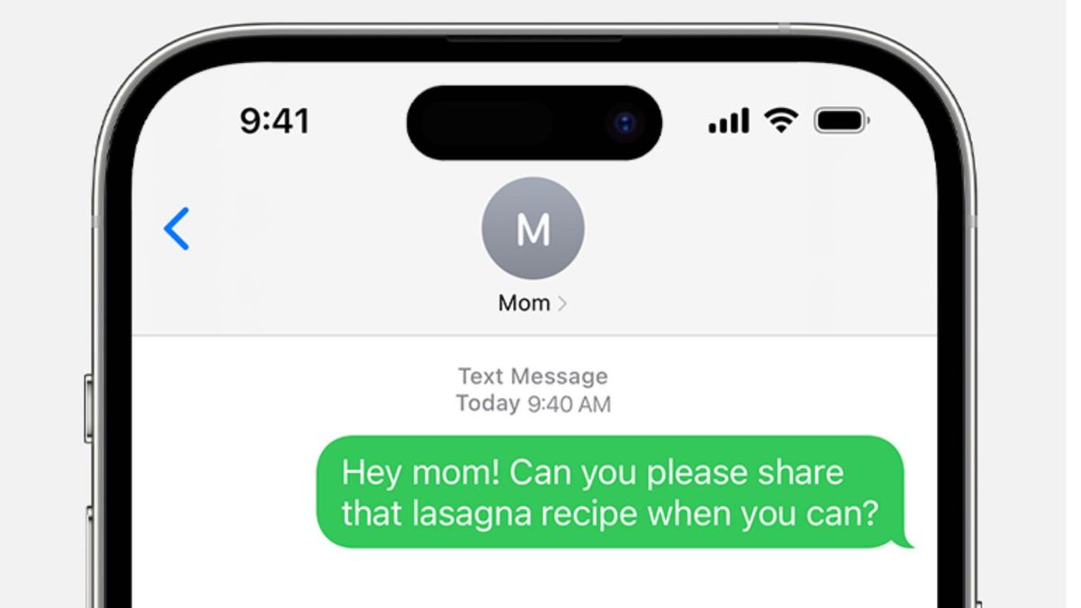 Un SMS sur iPhone. // Source : Apple Un SMS sur iPhone. // Source : Apple